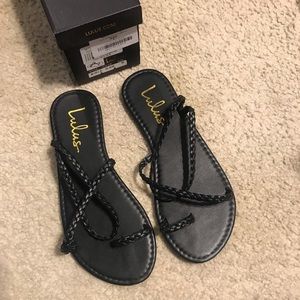 NEW Black flat sandals